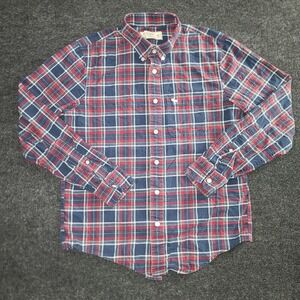 Vintage Abercrombie‎ & Fitch Men's Plaid Shirt Size M Red Navy Button Down